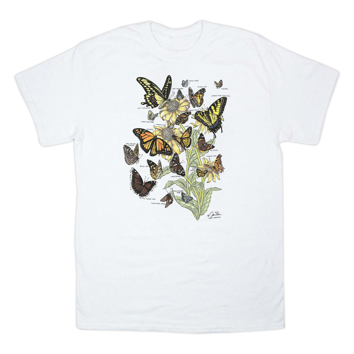 Butterflies of North America Adult White T-shirt – Liberty Graphics