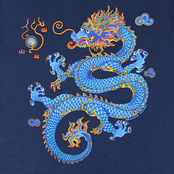 Chinese Dragon Adult Navy T-shirt