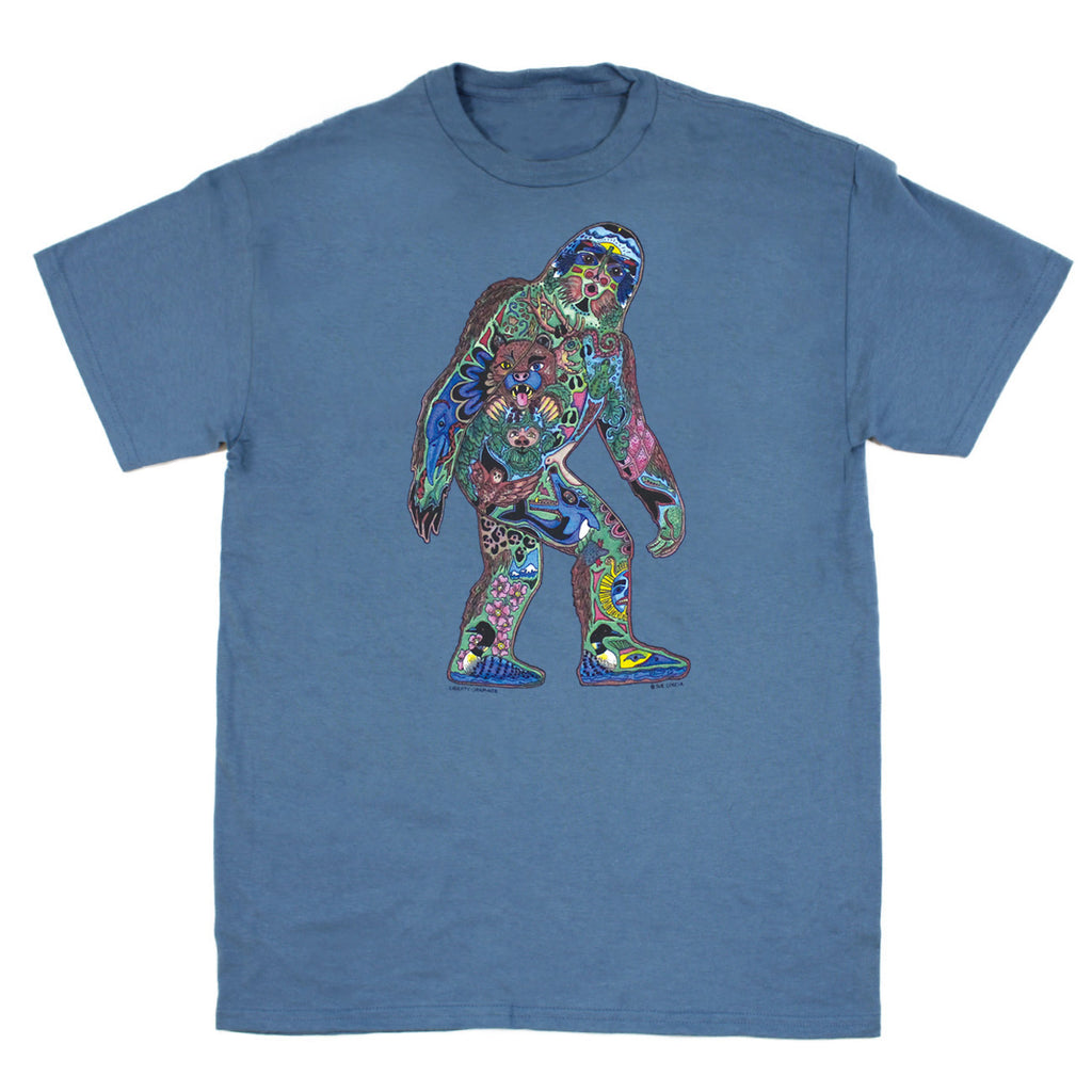 Earth Art Sasquatch Adult Indigo T-shirt