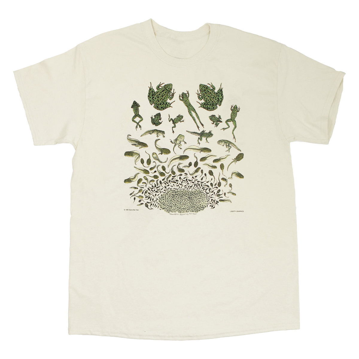 Frog Metamorphosis Adult Natural Organic T-shirt – Liberty Graphics