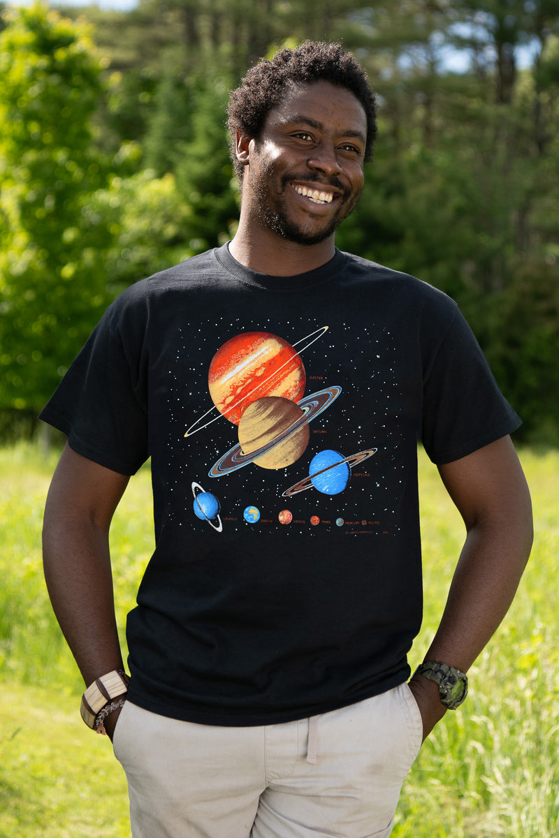 The Planets Adult Black T-shirt – Liberty Graphics