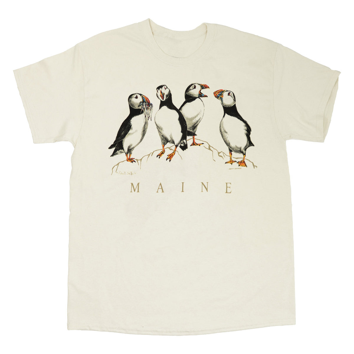 Puffin Parley w/Maine Adult Natural T-shirt – Liberty Graphics