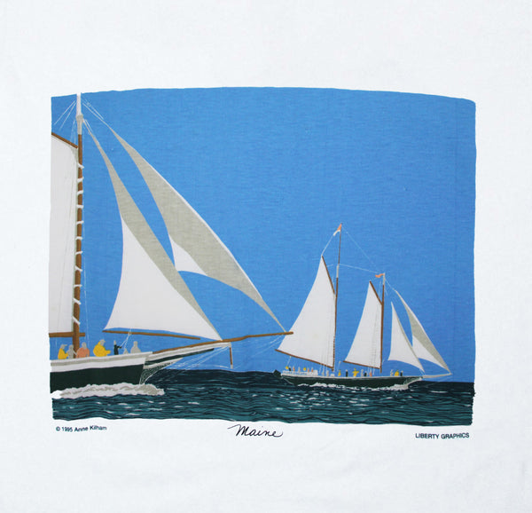 Schooner Race w/Maine Adult White T-shirt