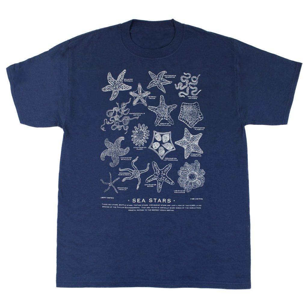 Sea Stars Adult Navy T-shirt
