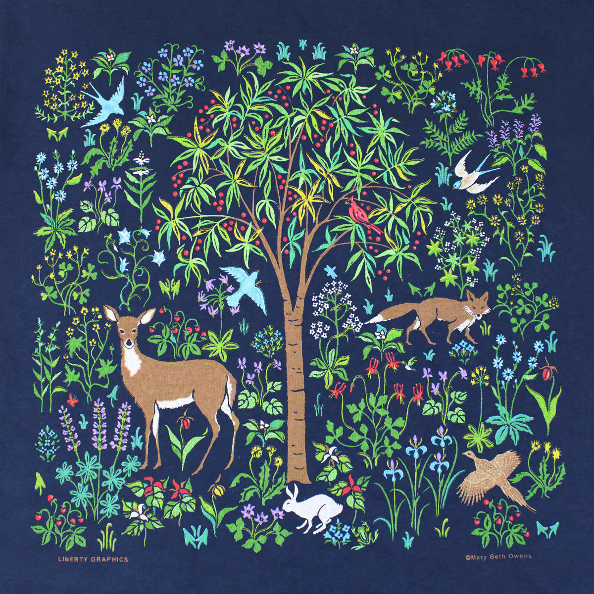 Tapestry Adult Navy T-shirt – Liberty Graphics