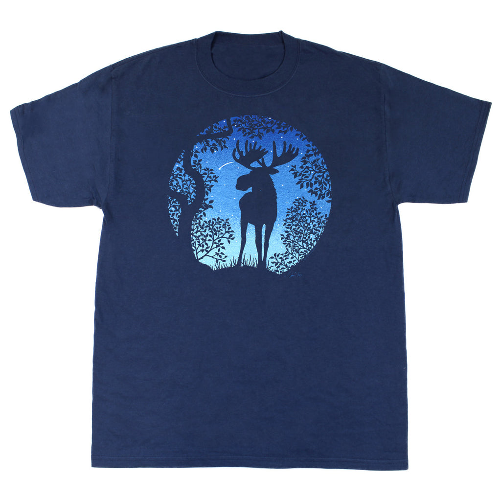 Twilight Moose Adult Navy T-shirt