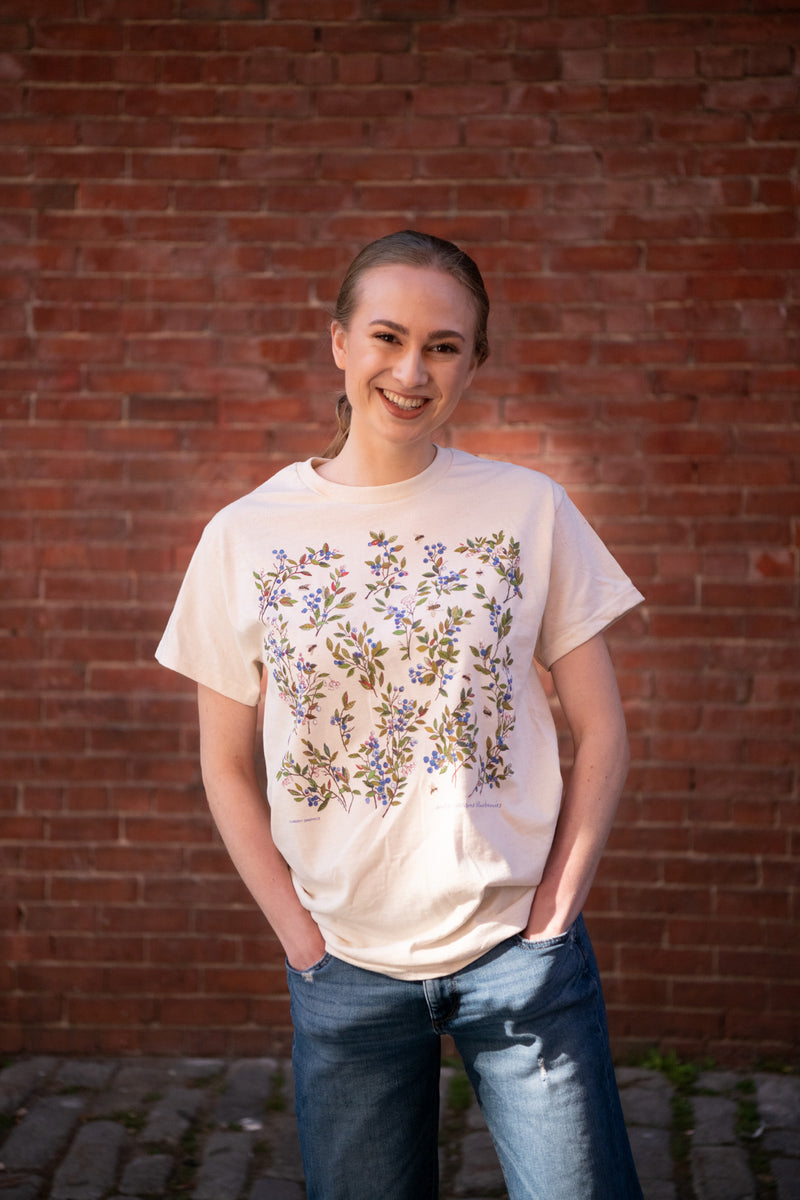 Wild Maine Blueberries Adult Natural T-shirt – Liberty Graphics