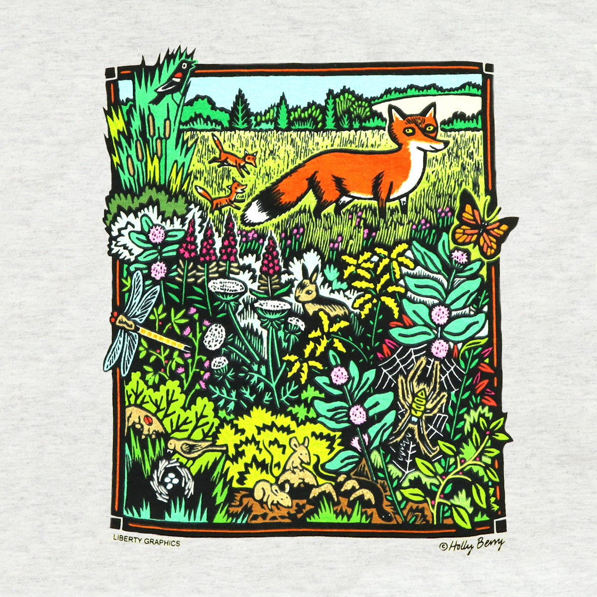 Meadow Scene Adult Ash Tshirt Liberty Graphics