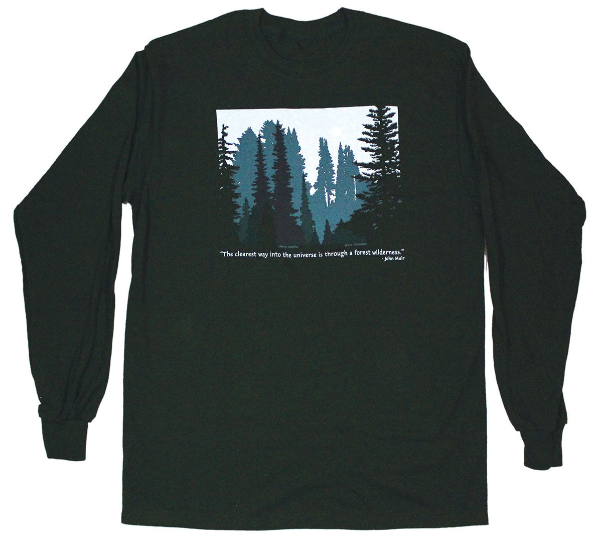 トップス ISSUETHINGS for JOHN LONG-SLEEVE T-SHIRT Forest Wilderness Long Sleeve Adult Forest Green T-shirt – Liberty