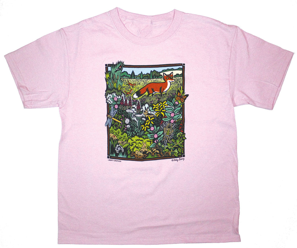 Meadow Scene Frost Pink Youth T-shirt