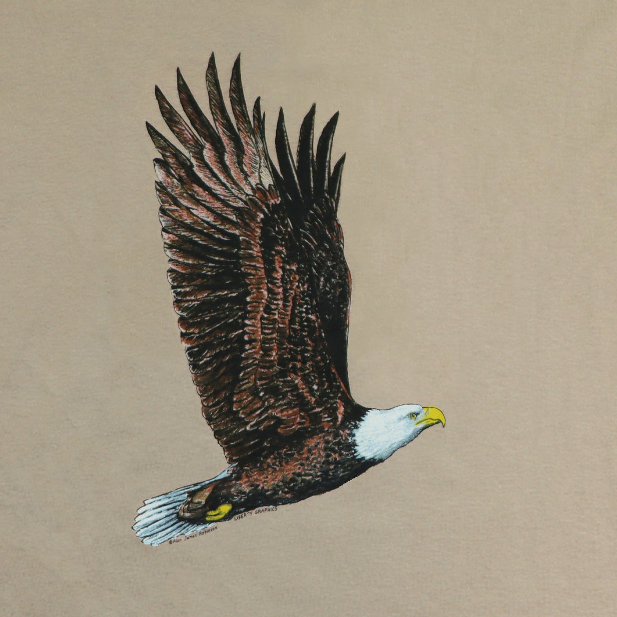 Liberty Graphics Bald Eagles Adult Natural T-Shirt XXL