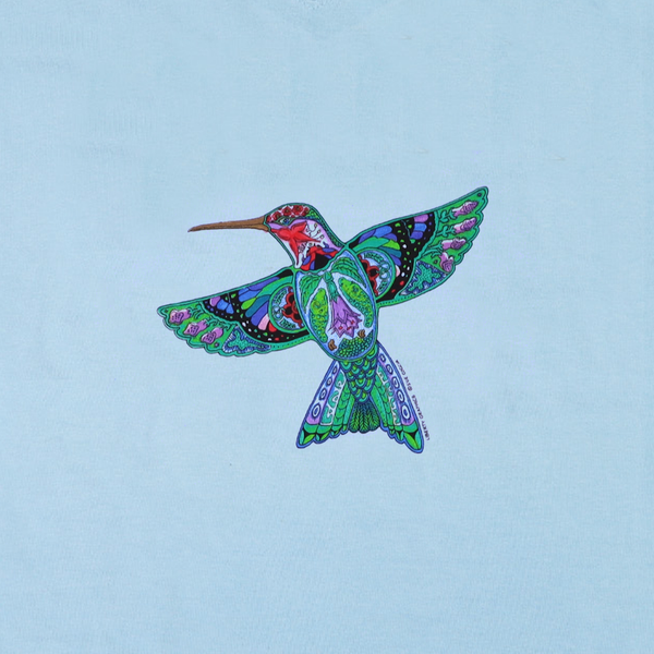 Earth Art Hummingbird Premium V-neck Ladies Light Blue T-shirt