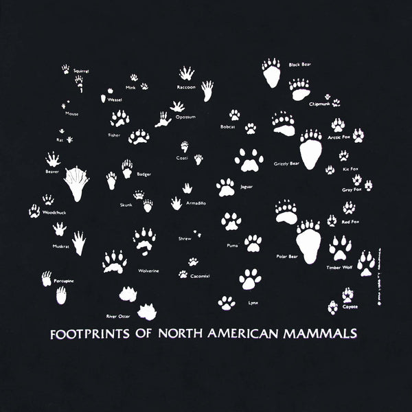 Footprints of North America Adult Black T-shirt