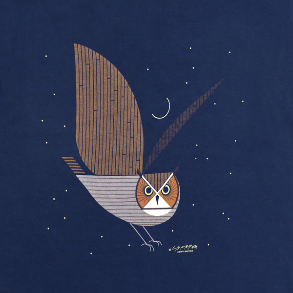 Charley Harper's Great Horned Owl Adult Navy T-shirt