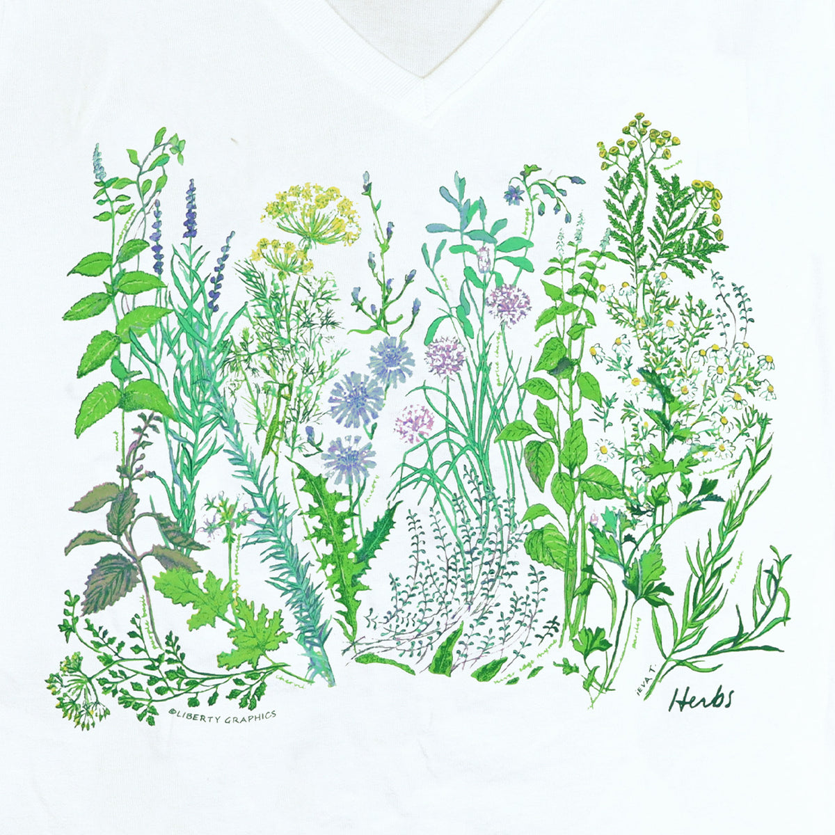 ヴィンテージ　ハーブ　アート　FRESH HERBS herbs_vneck_square_1200x1200.