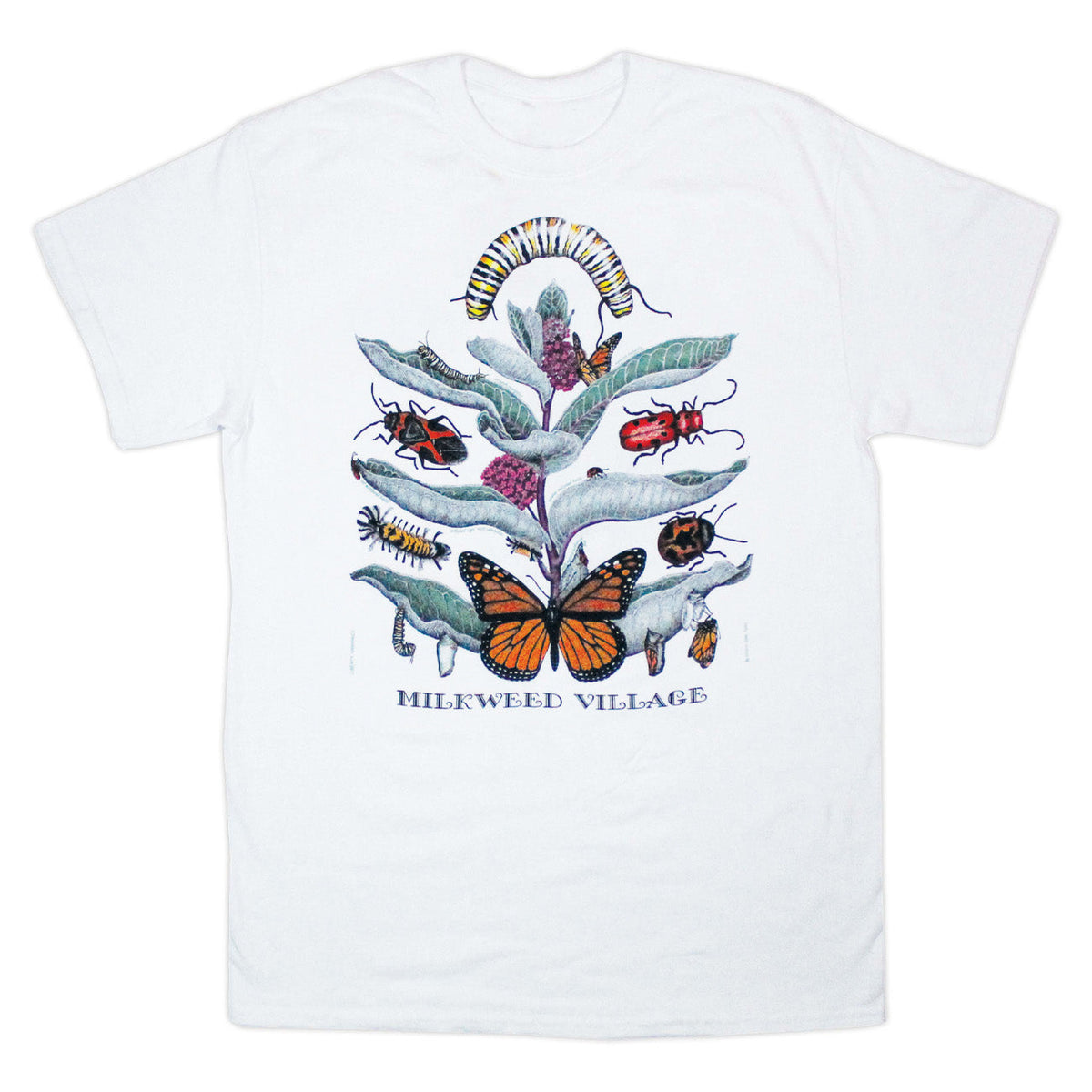 Milkweed Village Adult White T-shirt – Liberty Graphics
