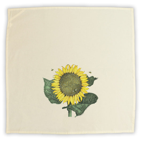 Sunflower & Bees Natural Tea Towel