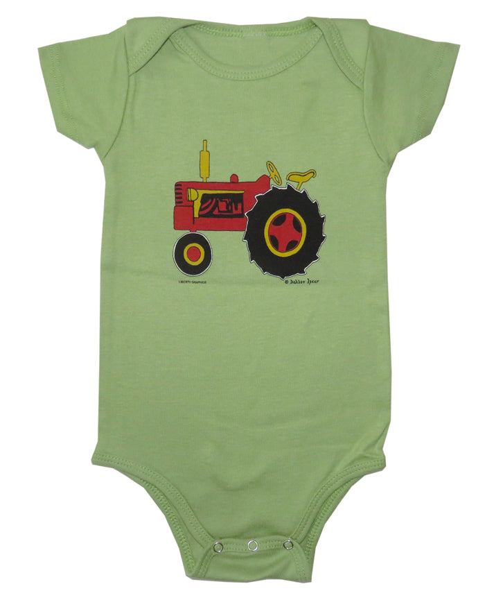 Dahlov Ipcar's Little Tractor Organic Infant Avocado One-piece