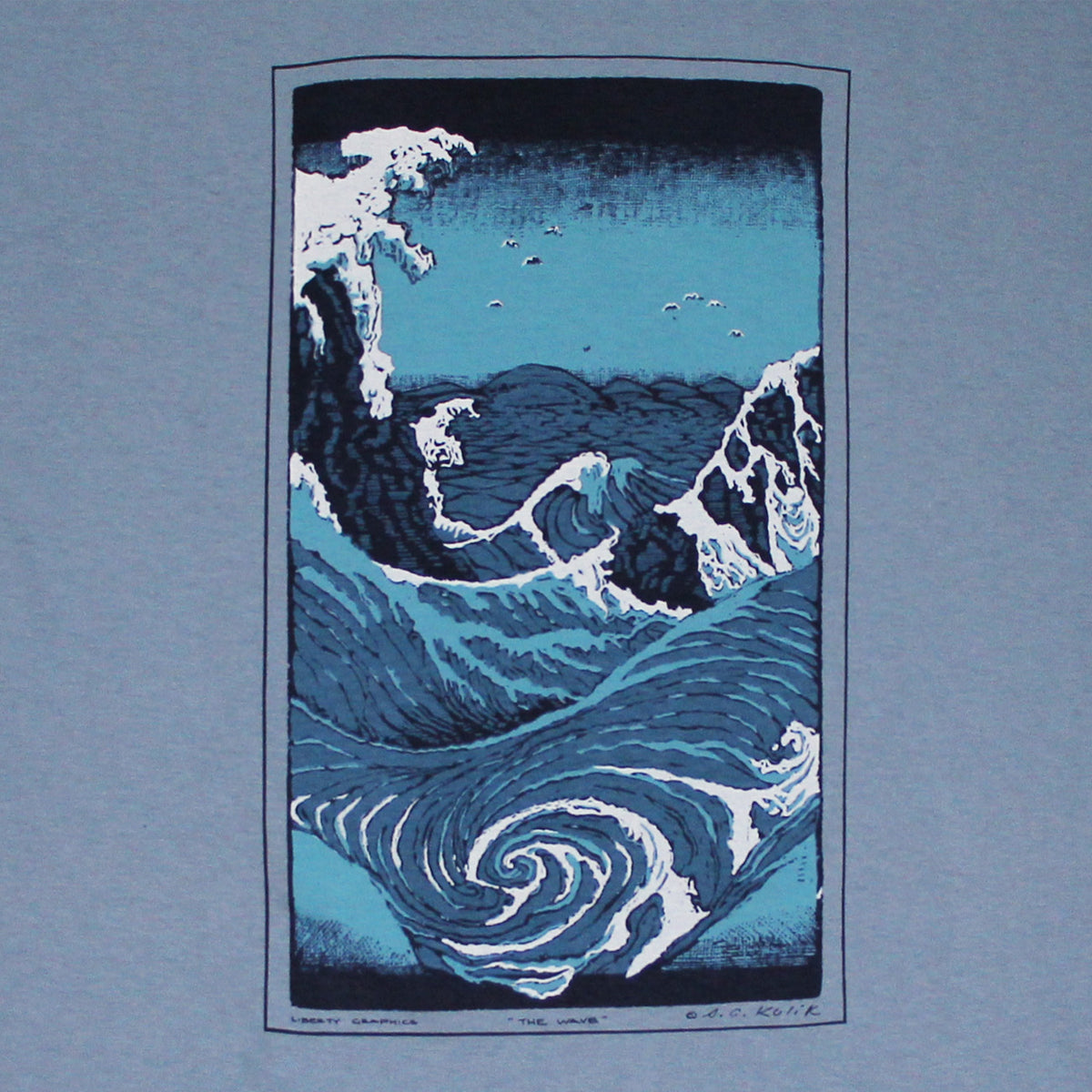 ★COVERNAT★ Wave Graphic T-Shirt White CO2502ST51WH Stencil Vintage Ss T-Shirt Vintage White – Rhythm US