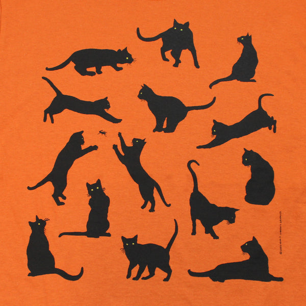 Cat Silhouettes Adult Burnt Orange T-shirt