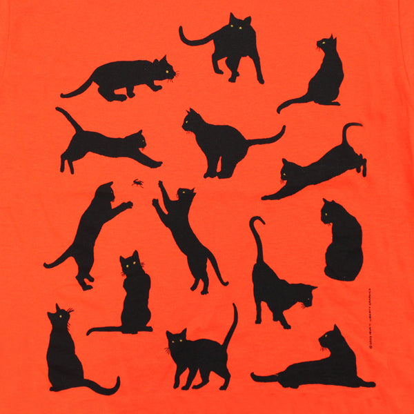 Cat Silhouettes Youth Orange T-shirt