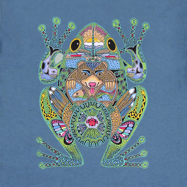 Earth Art Frog Adult Indigo T-shirt