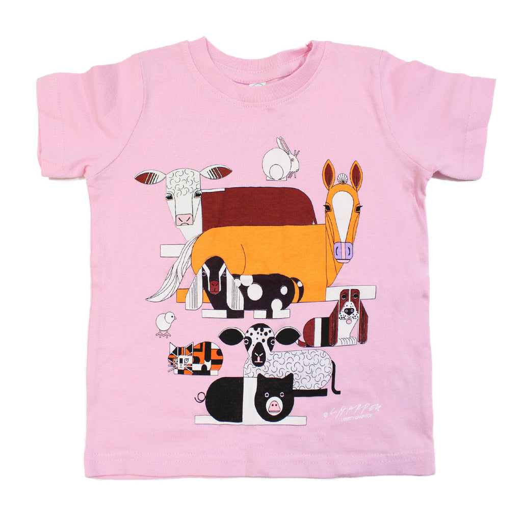 Barnyard Animals Toddler Light Pink T-shirt