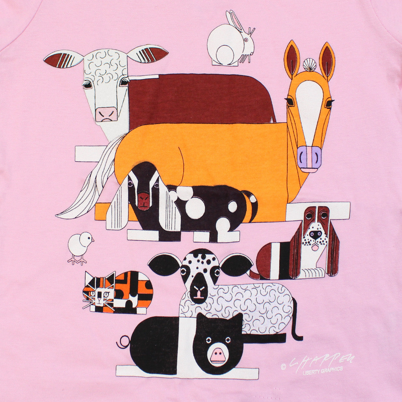 Barnyard Animals Toddler Light Pink T-shirt – Liberty Graphics