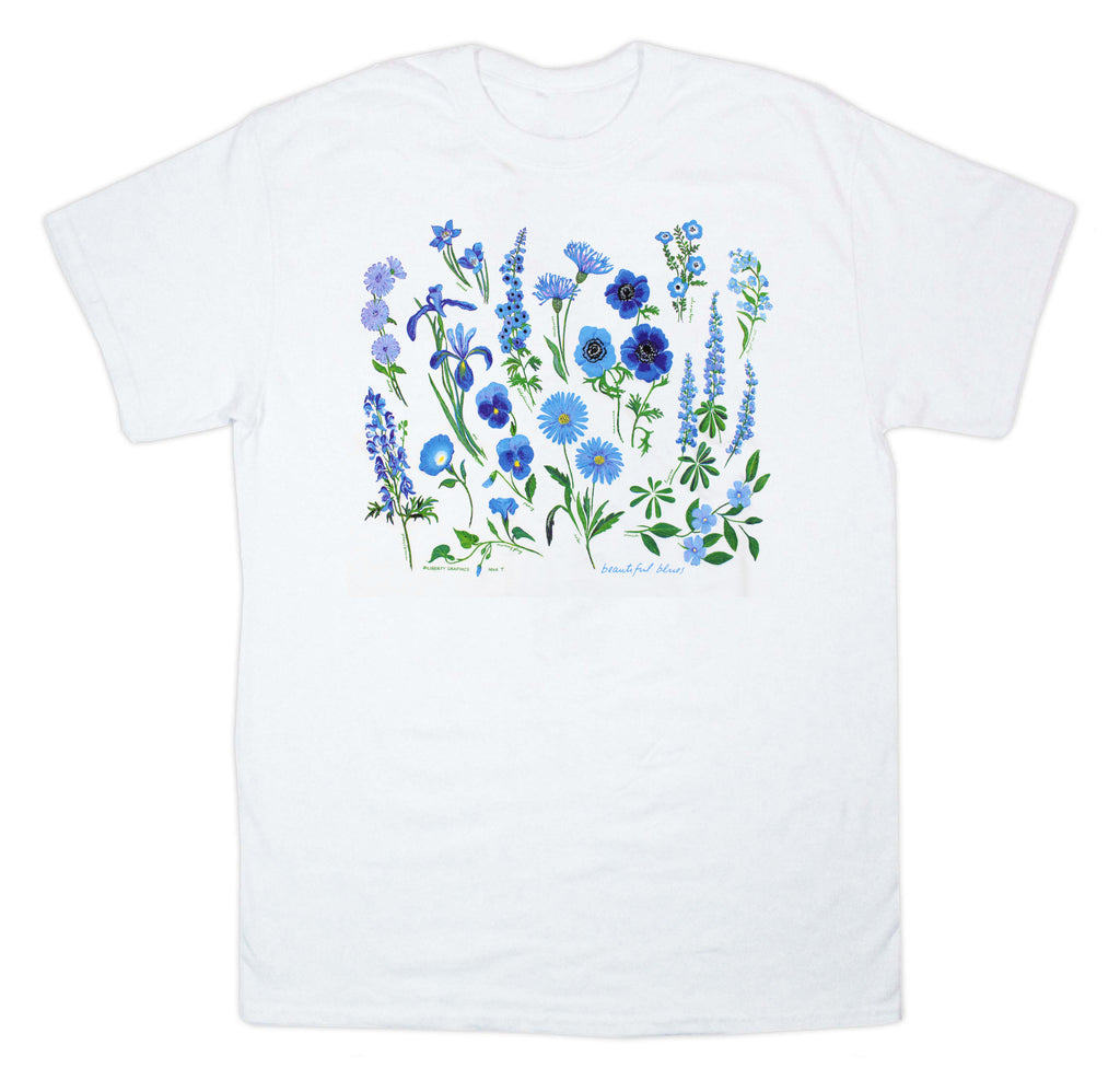 Beautiful Blues Adult White T-shirt