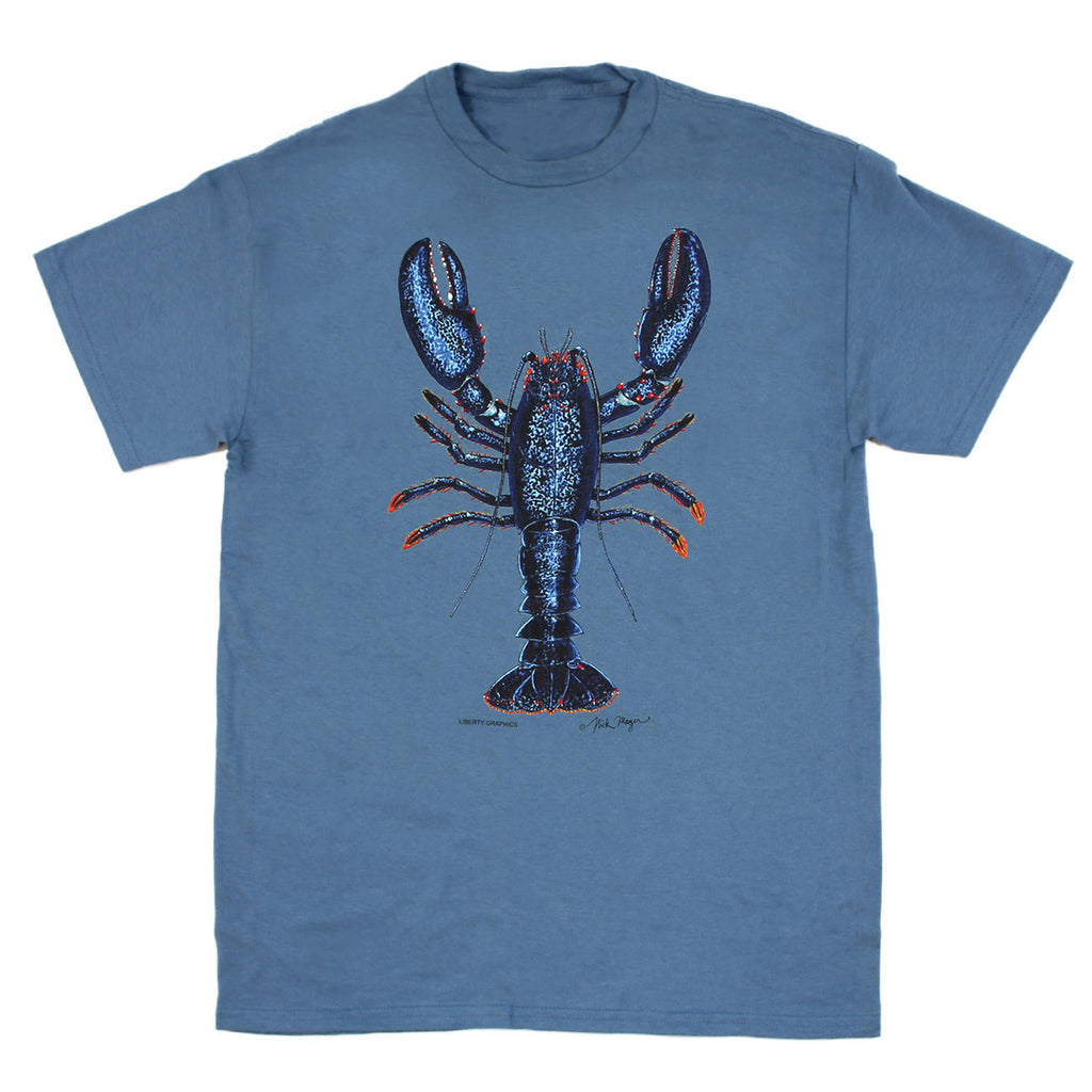 Blue Lobster Adult Indigo T-shirt