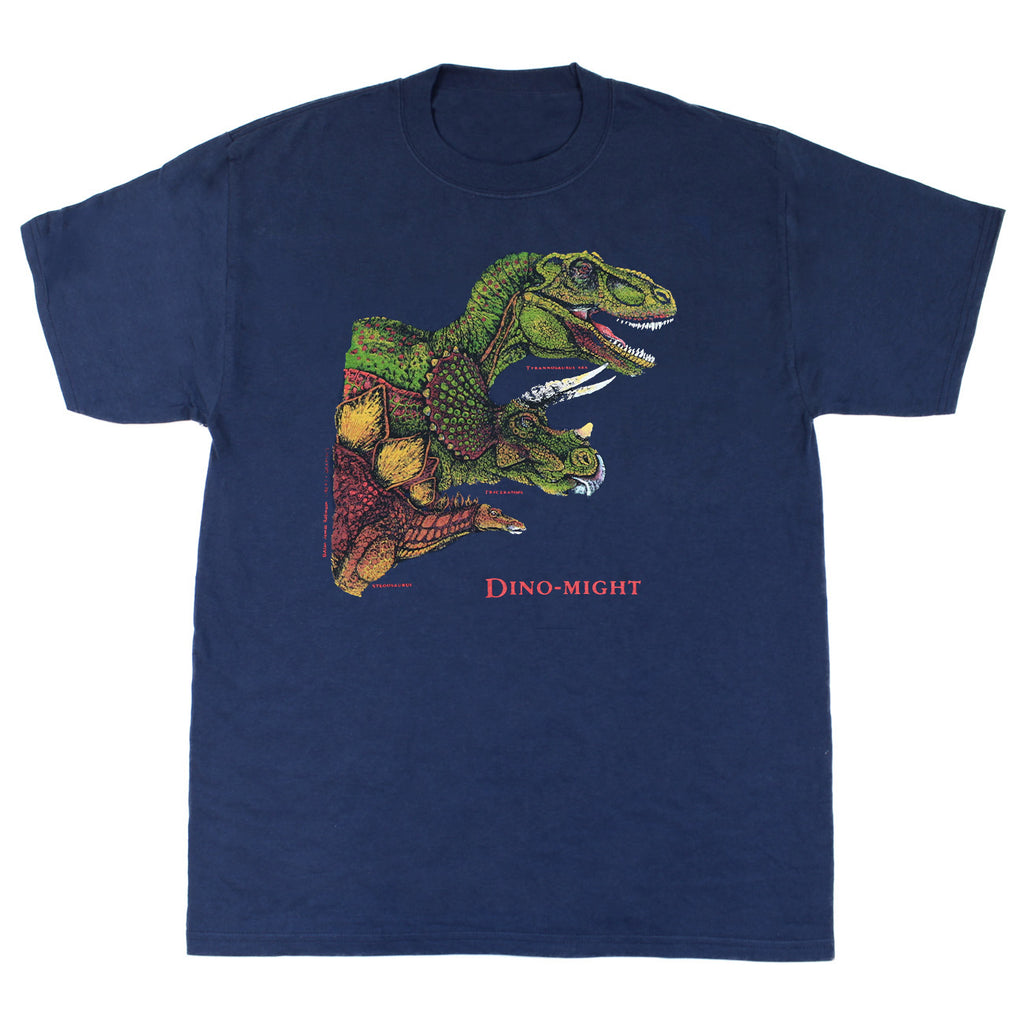 Dino Might Adult Navy T-shirt