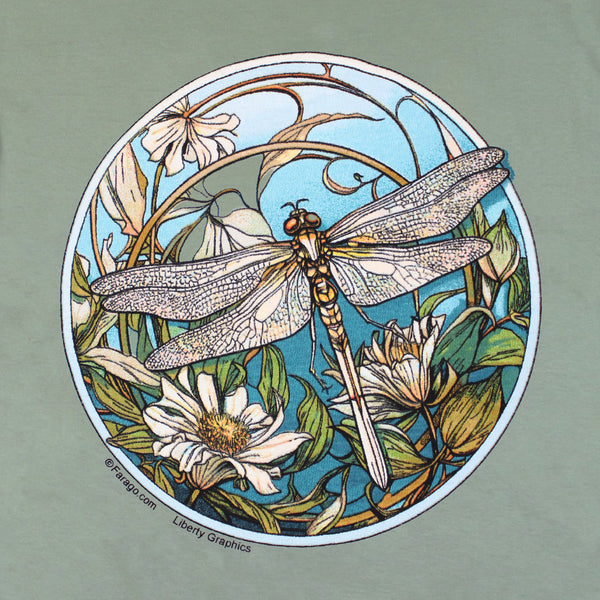 Dragonfly Circle Adult Sage T-shirt