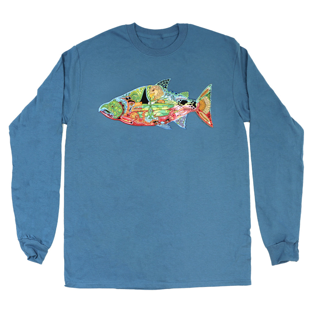 Earth Art Chinook Adult Indigo Long Sleeve T-shirt