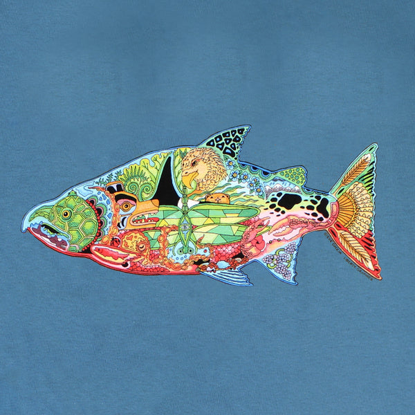 Earth Art Chinook Adult Indigo Long Sleeve T-shirt