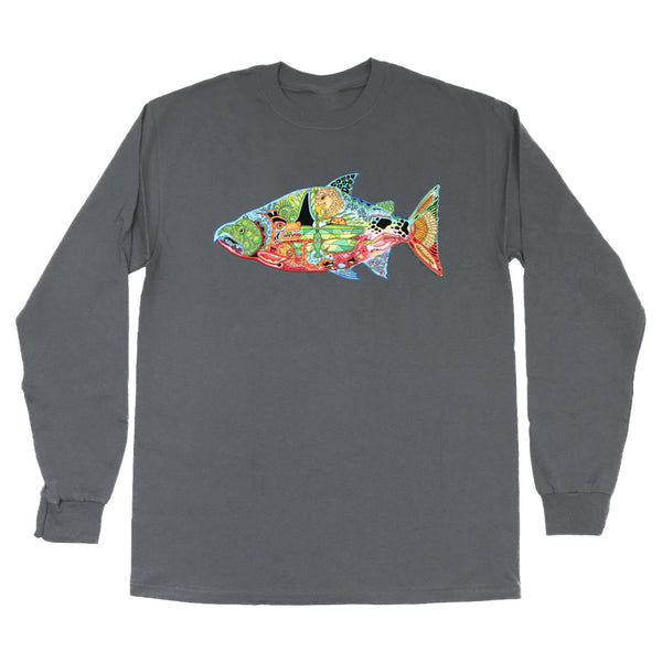 Earth Art Chinook Adult Charcoal Long Sleeve T-shirt