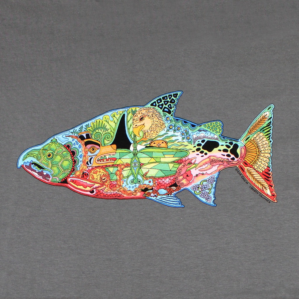 Earth Art Chinook Adult Charcoal Long Sleeve T-shirt