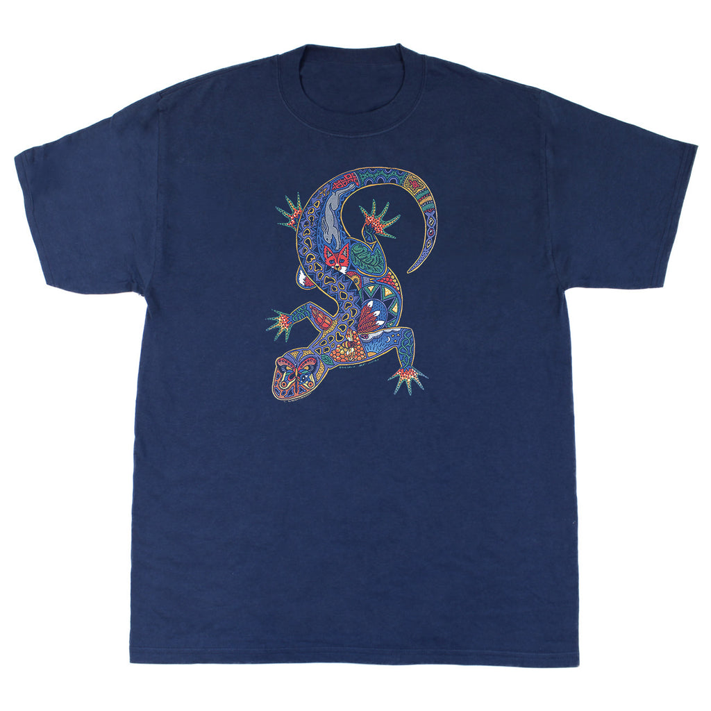 Earth Art Lizard Adult Navy T-shirt