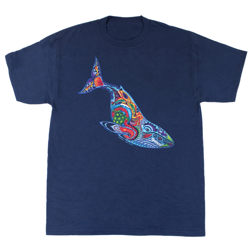 Earth Art Whale Adult Navy T-shirt