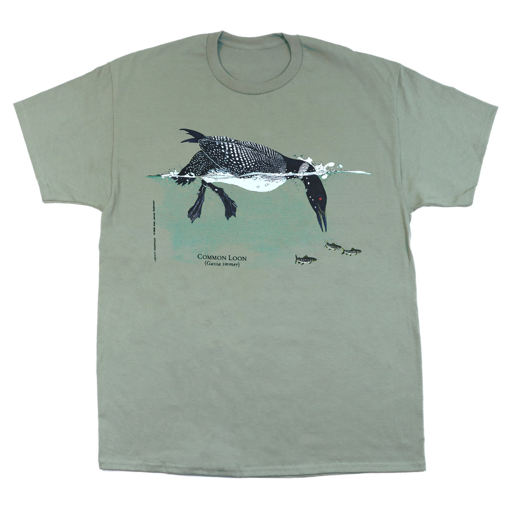 Feeding Loon Adult Sage T-shirt