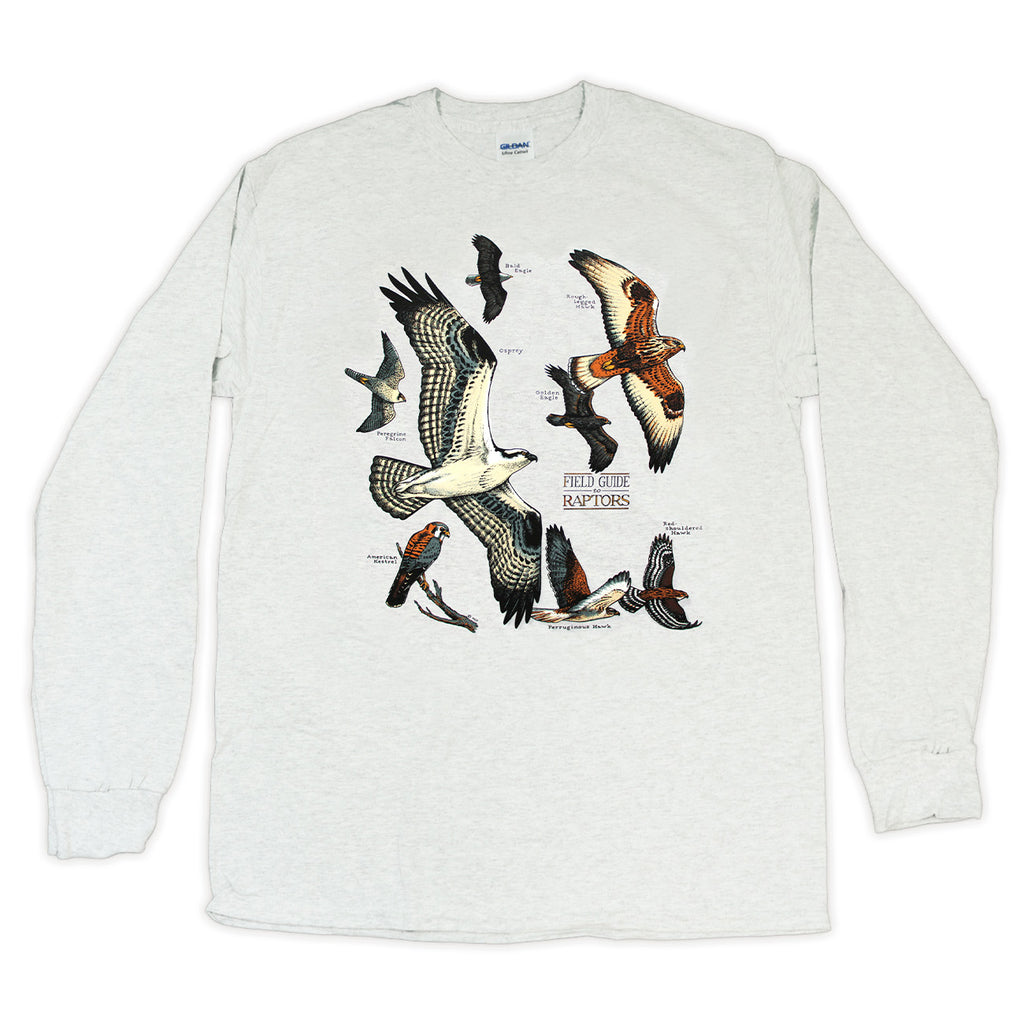 Field Guide To Raptors Adult Ash Long Sleeve T-shirt