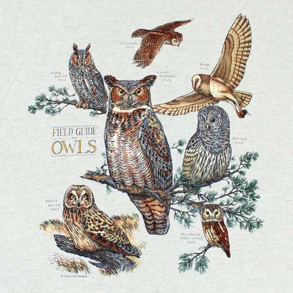 Field Guide To Owls Adult Ash Long Sleeve T-shirt