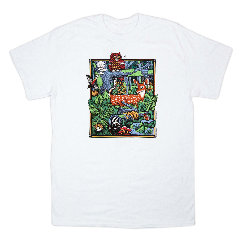 Forest Scene Adult White T-shirt