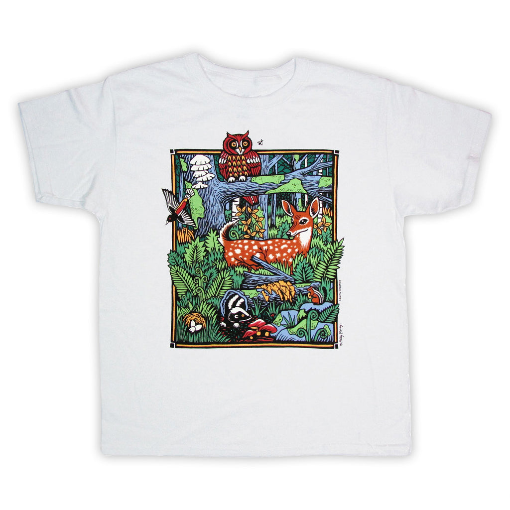 Forest Scene Youth White T-shirt