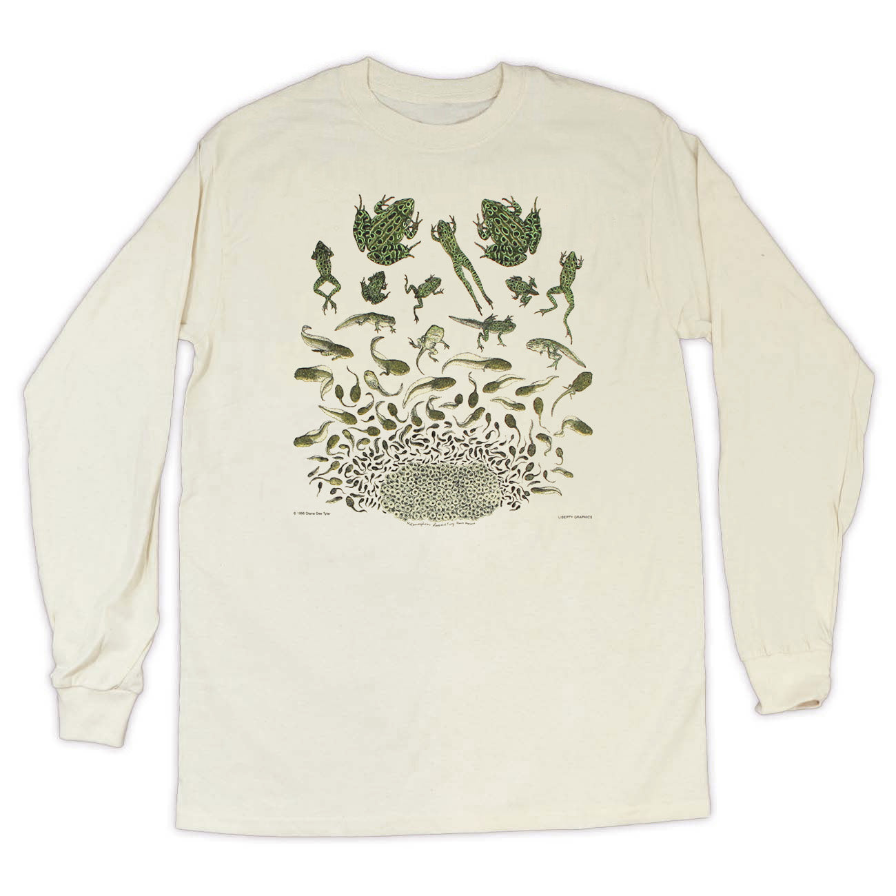 Frog Metamorphosis Adult Natural Long Sleeve T-shirt – Liberty