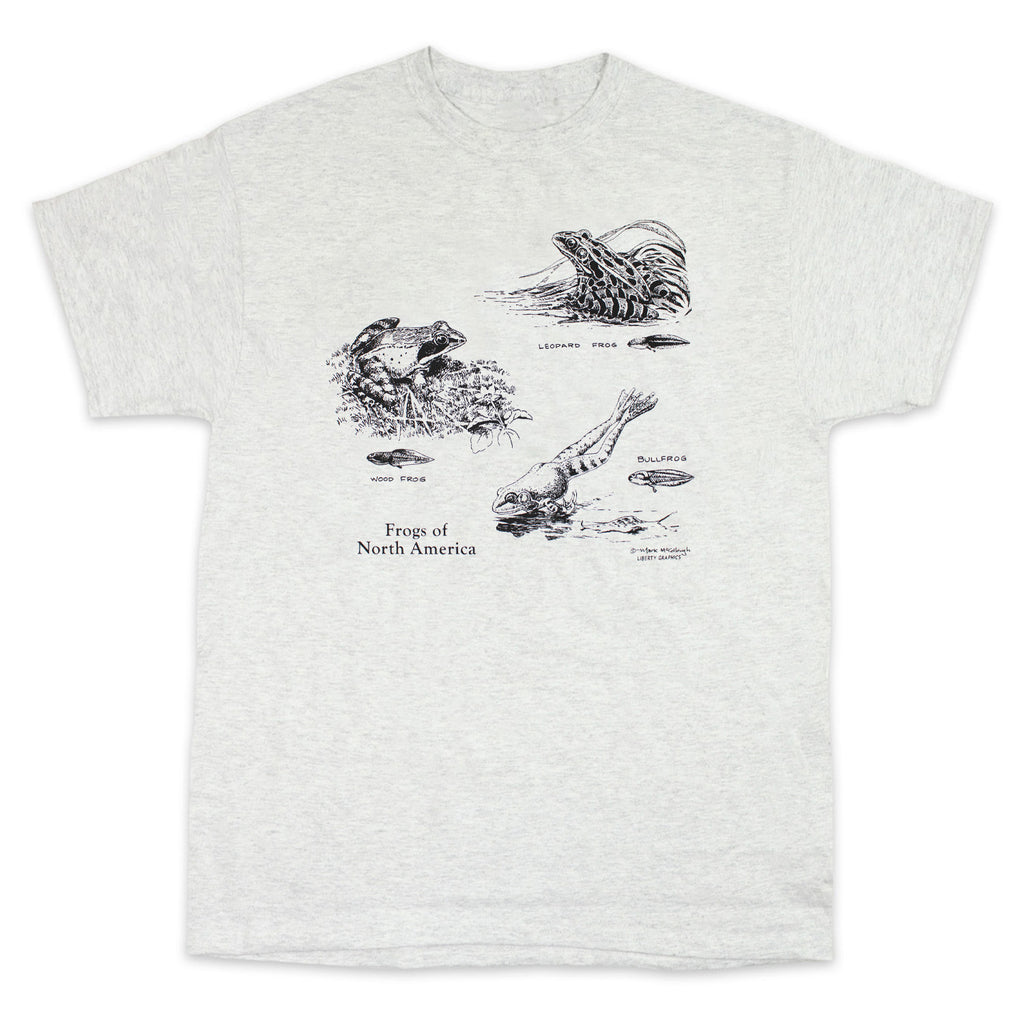 Frogs Of North America Adult Ash T-shirt