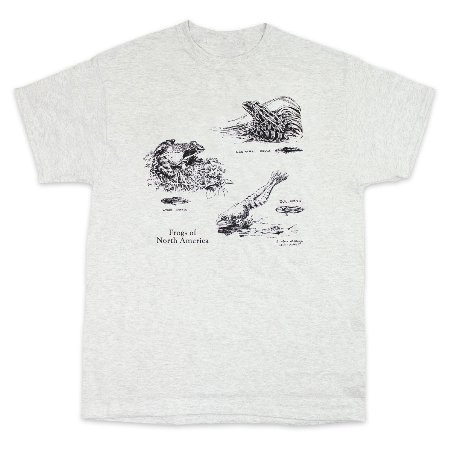 Frogs Of North America Adult Ash T-shirt – Liberty Graphics