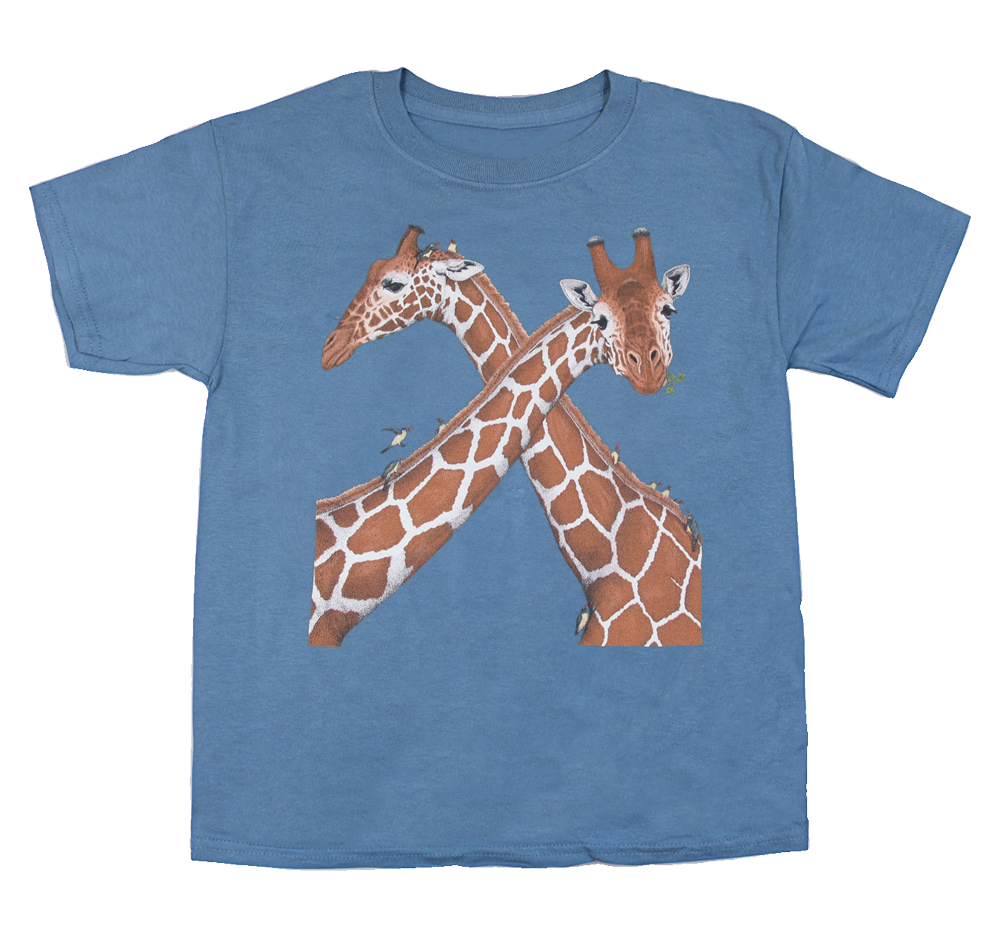 Giraffes Lunching Youth Indigo T-shirt