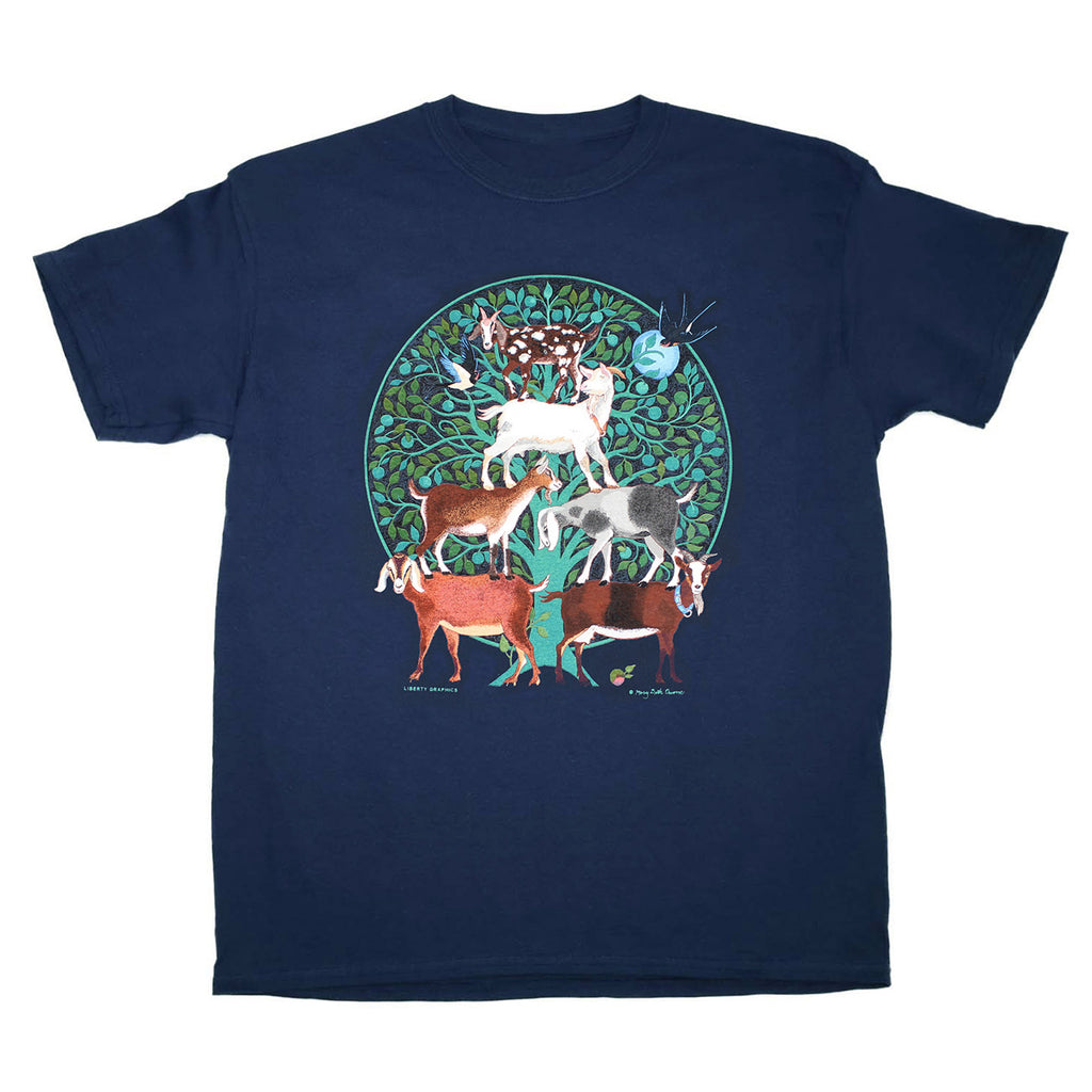 Goat Tree Youth Navy T-shirt