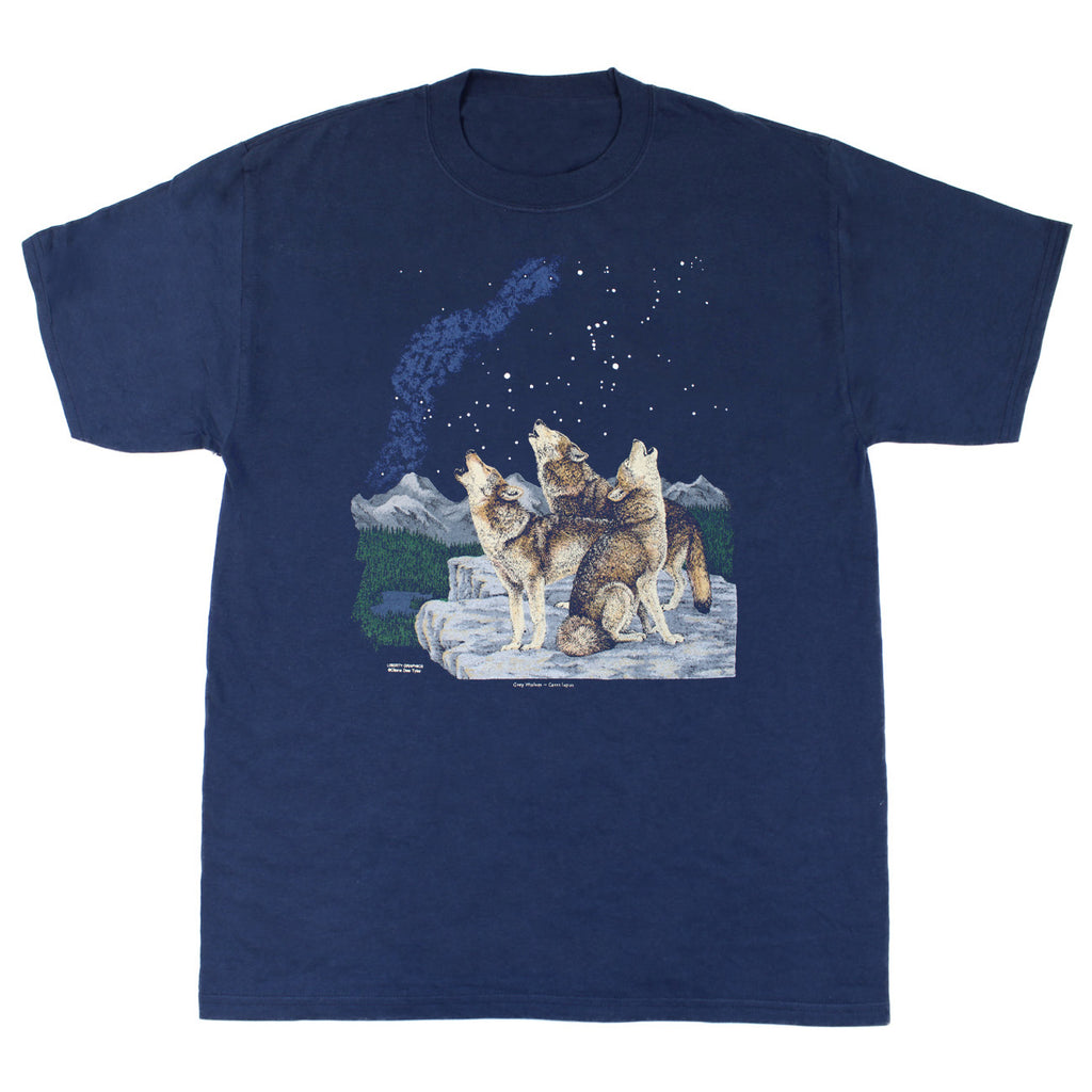 Howling Wolves Adult Navy T-shirt