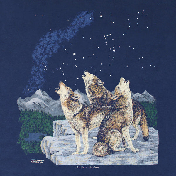 Howling Wolves Adult Navy T-shirt